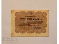 Унгария 15 пенгьо 1849 година