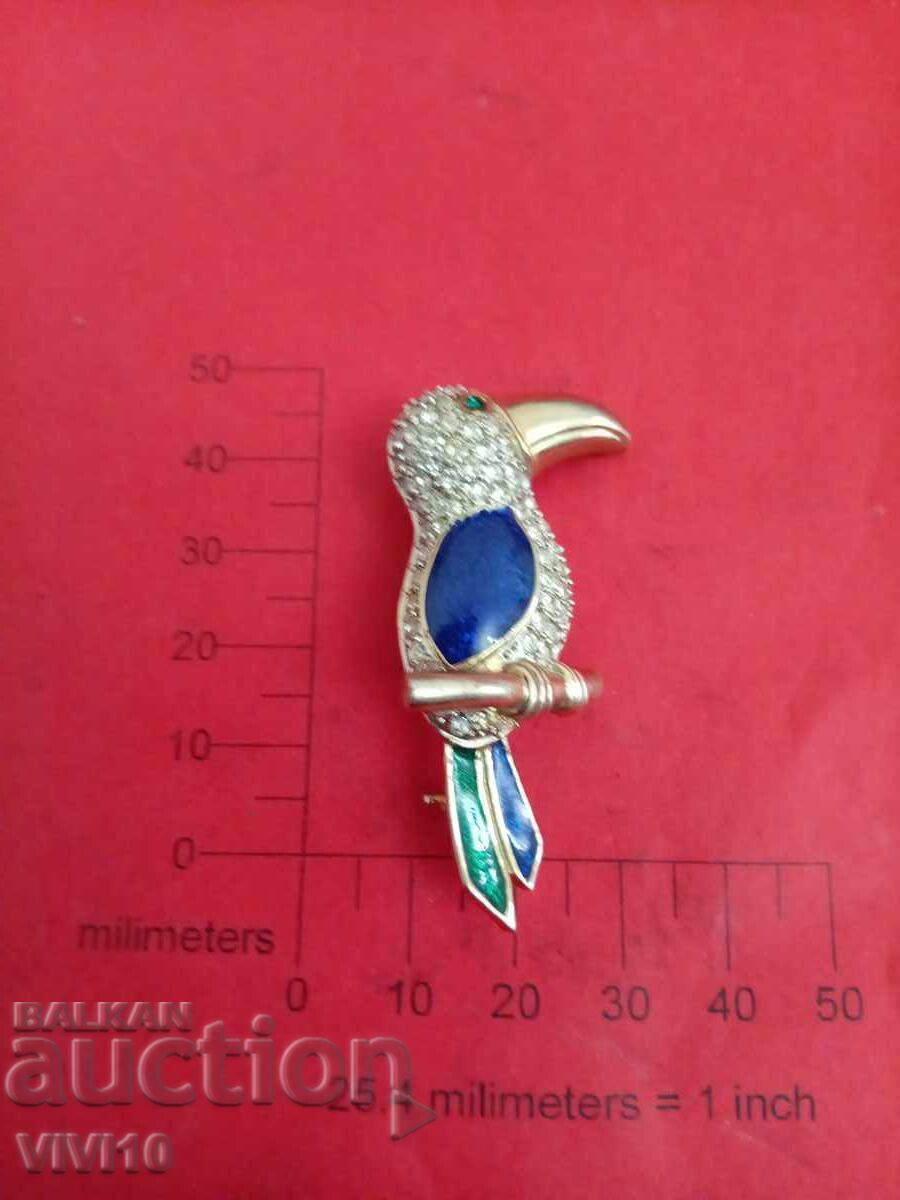 Antique brooch enamel and stones