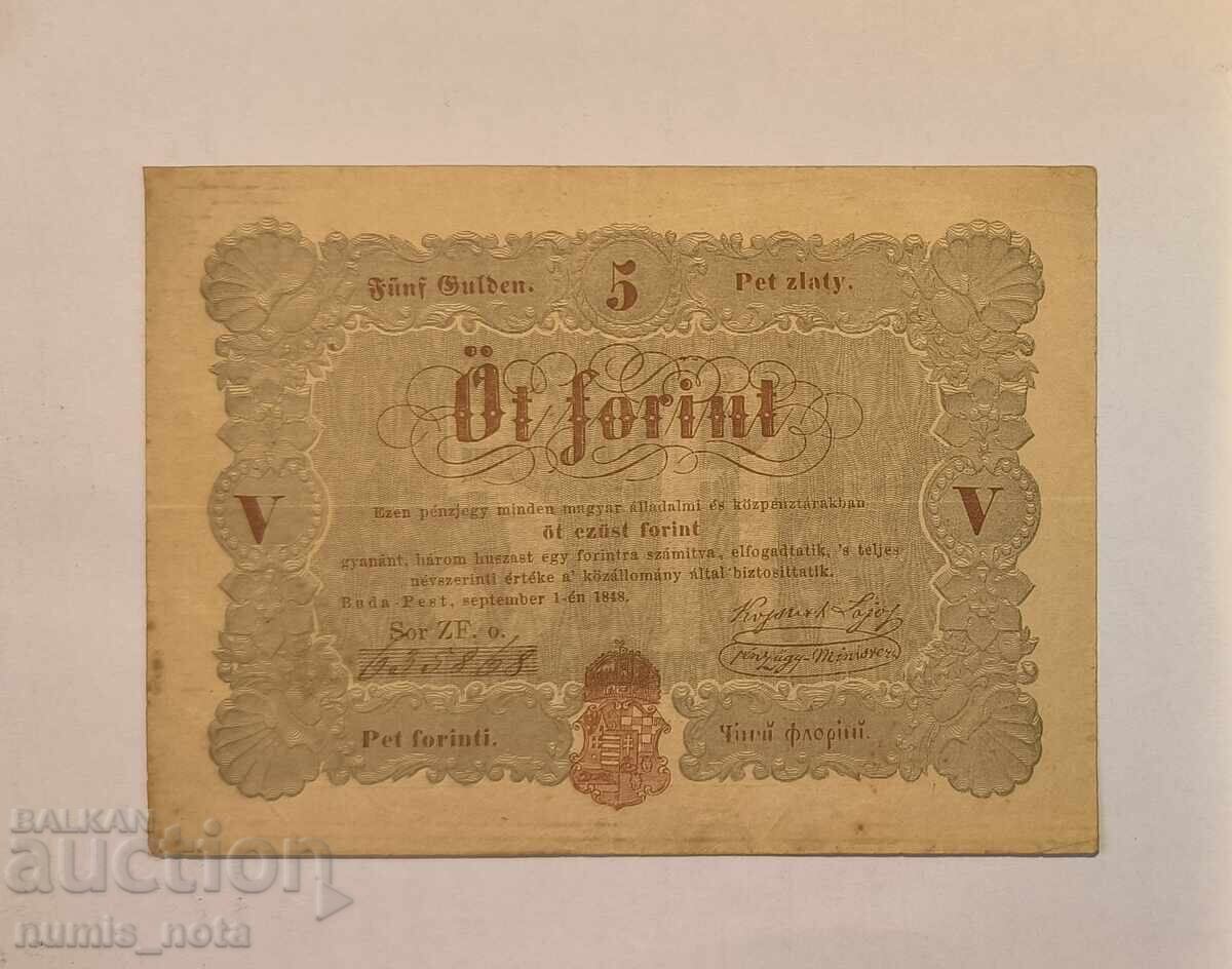 Ungaria 5 forinți 1848