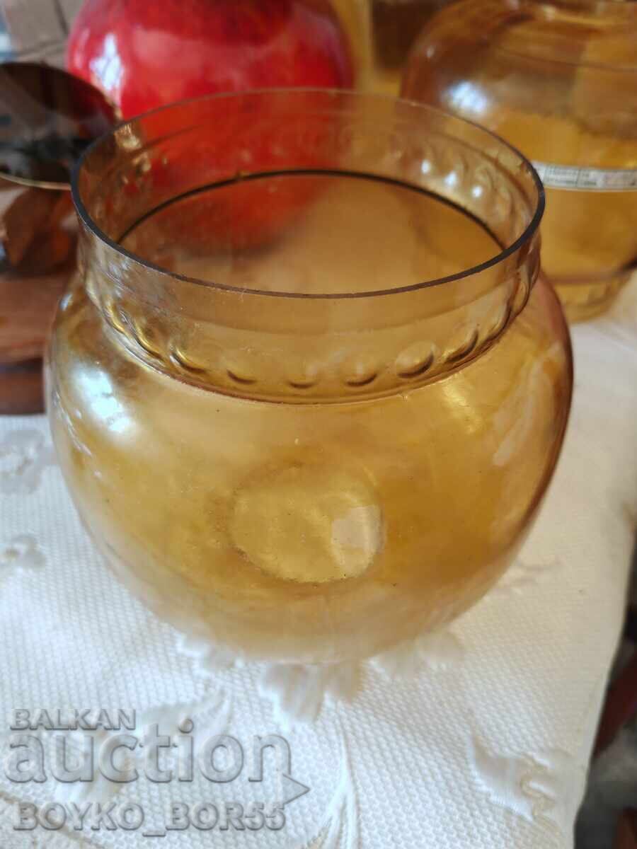 Παράδοση Τρία Παλιά Βουλγαρικά Σοσιαλιστικά Γυαλιά Γυαλί Αμπαζούρ Φωτισμός