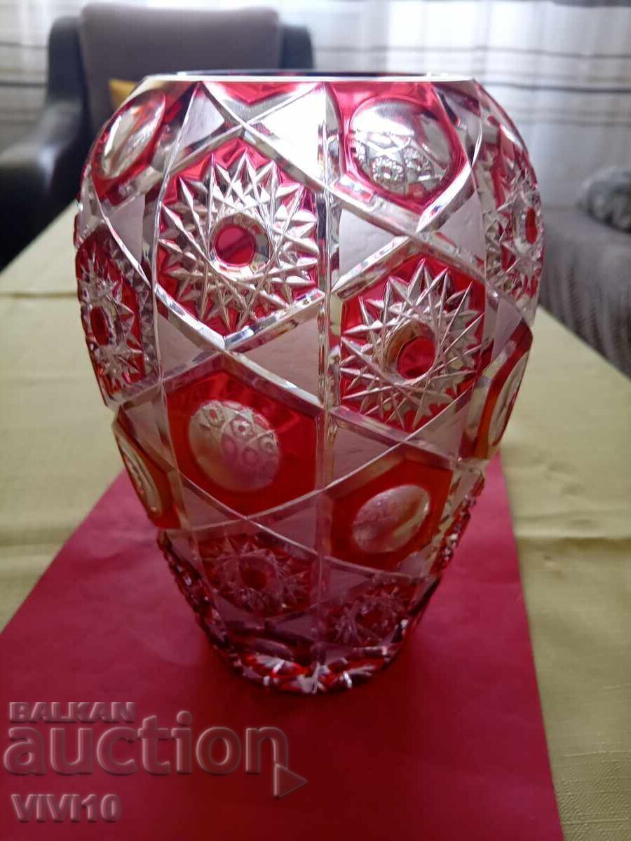 Αρχαίο κρυστάλλινο βάζο Βοημίας, 23εκ με τιμή 80.00 BGN | € 40.90