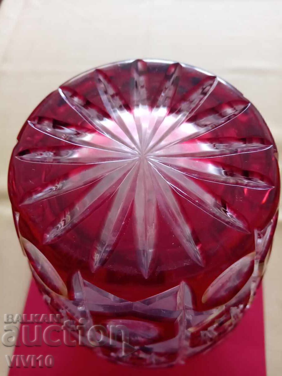 Livrarea Vază de cristal vechi Bohemia, 23cm