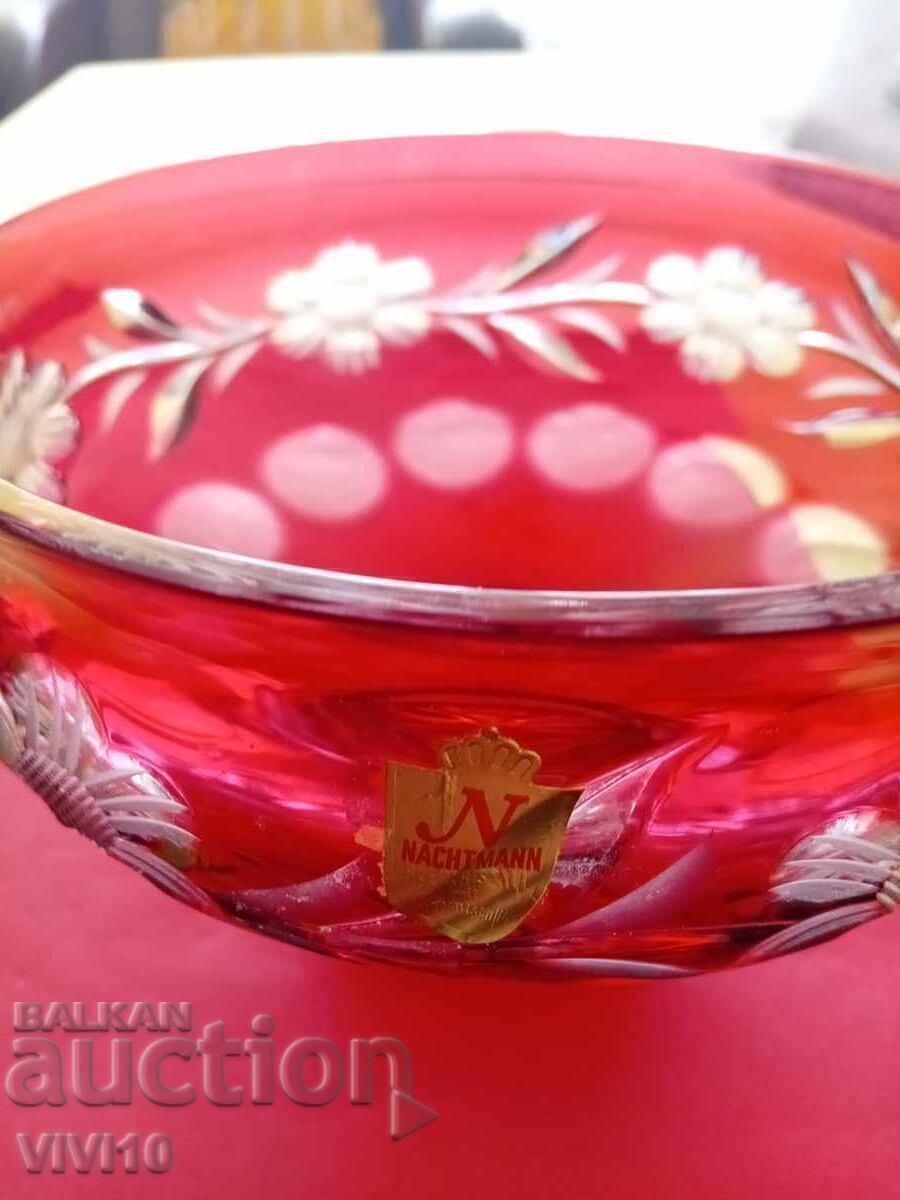 Bol de cristal vechi Boemia, 18cm cu preț € 45.00 | 88.01 BGN