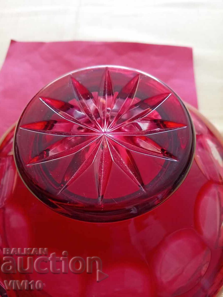 Livrarea Bol de cristal vechi Boemia, 18cm Livrarea Bol de cristal vechi Boemia, 18cm