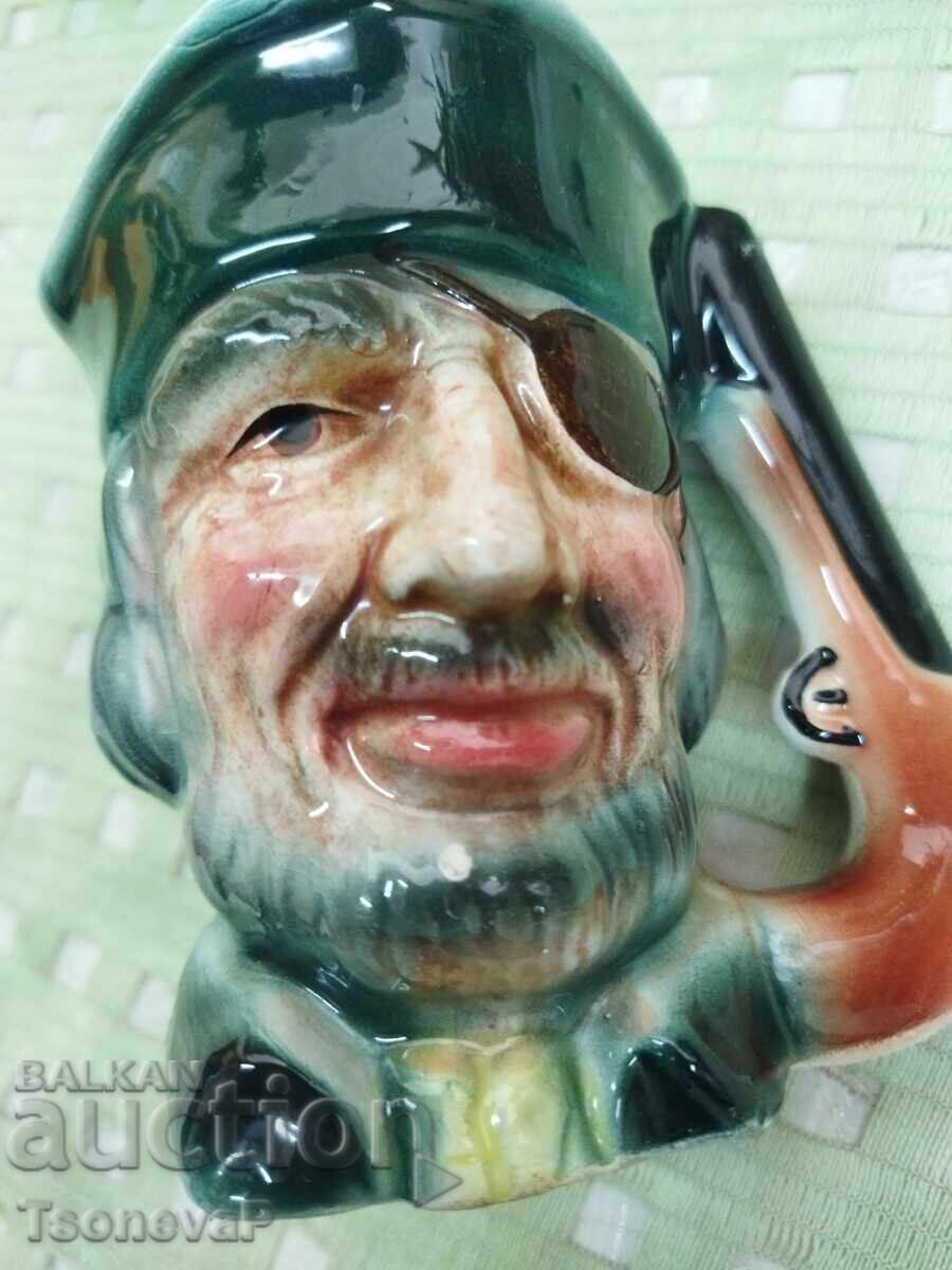 Porcelain Jug Character Jugs, Face Jugs - The Pirate - 6 Porcelain Jug Character Jugs, Face Jugs - The Pirate - 6