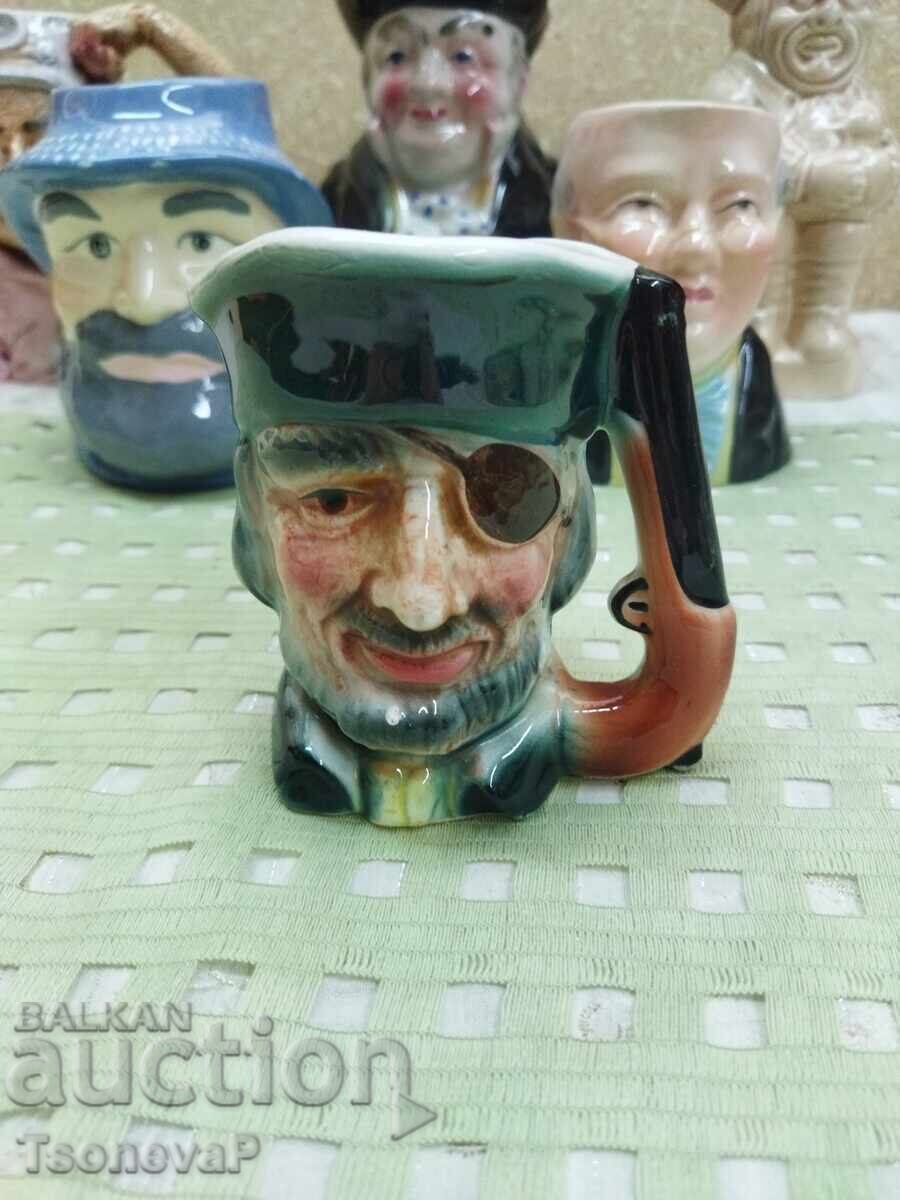 Porcelain Jug Character Jugs, Face Jugs - The Pirate Porcelain Jug Character Jugs, Face Jugs - The Pirate