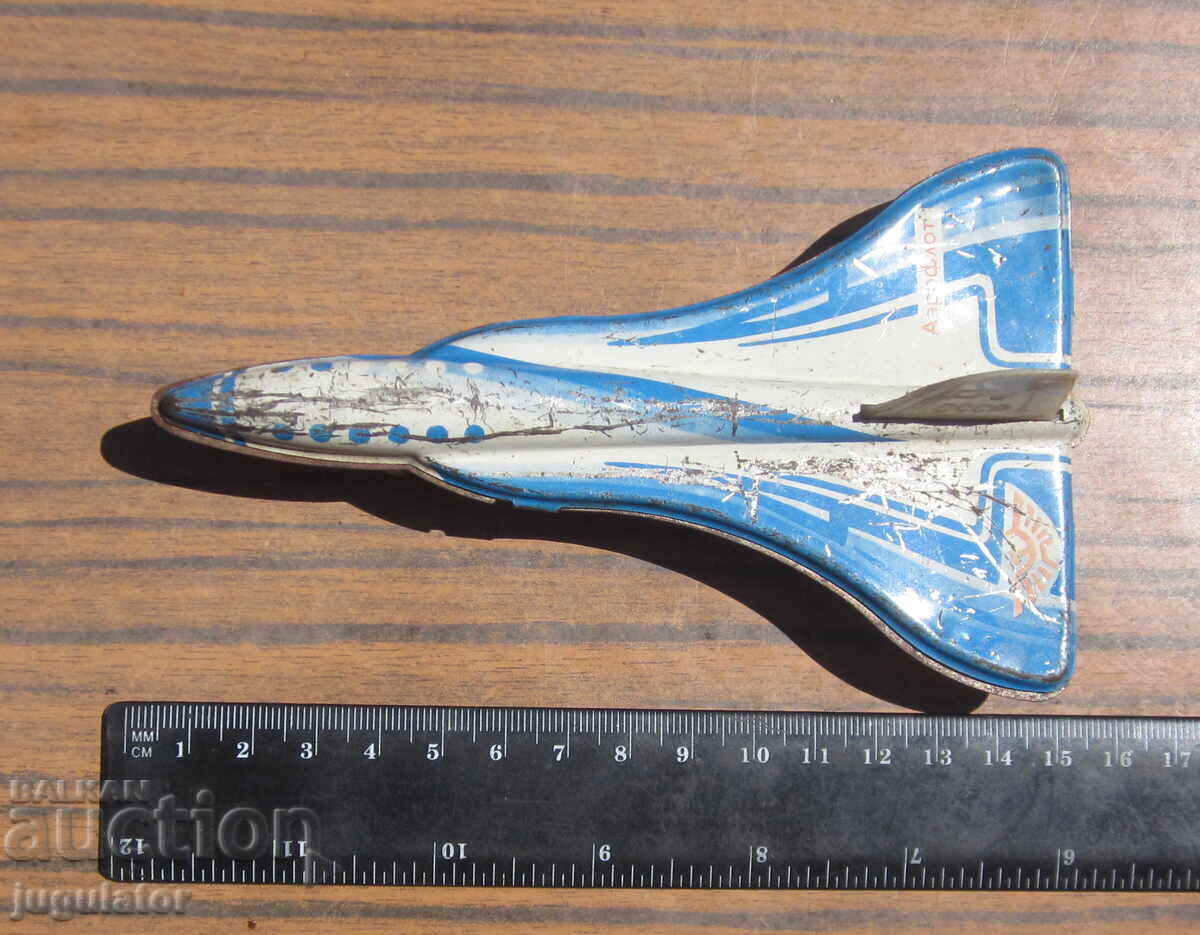 Руска СССР метална ламаринена играчка модел самолет аерофлот - 7 Руска СССР метална ламаринена играчка модел самолет аерофлот - 7