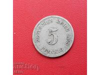 Germany - 5 Pfennig 1893 G - Karlsruhe - Low Mintage and Rare