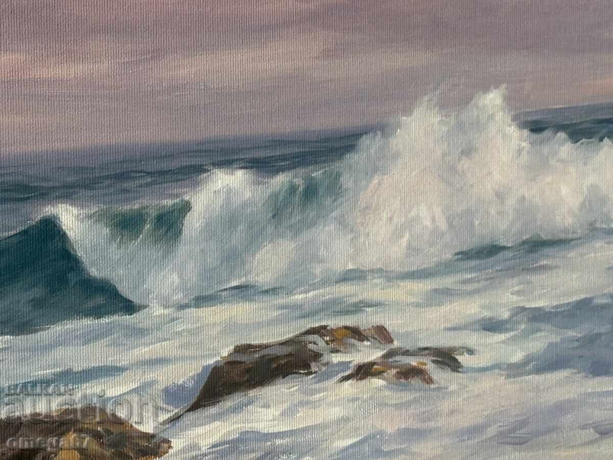 Πίνακας του Α. Παναγκόνοφ - Θάλασσα με φουρτούνα κοντά στο Κάμεν Μπριαγκ! - 5