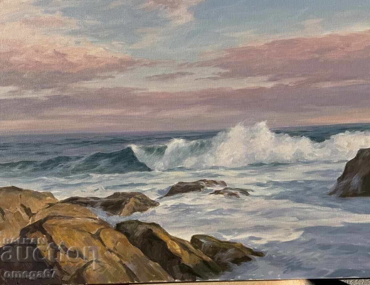 Πίνακας του Α. Παναγκόνοφ - Θάλασσα με φουρτούνα κοντά στο Κάμεν Μπριαγκ!