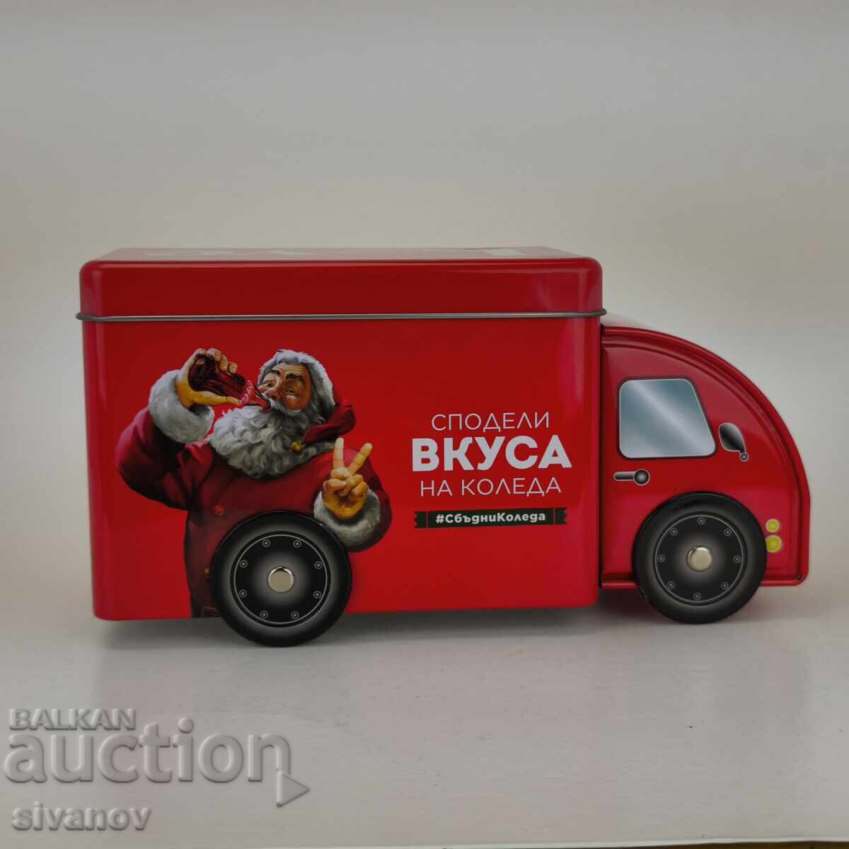Auction  Metal Coca Cola Box Christmas Truck Coca Cola #5979