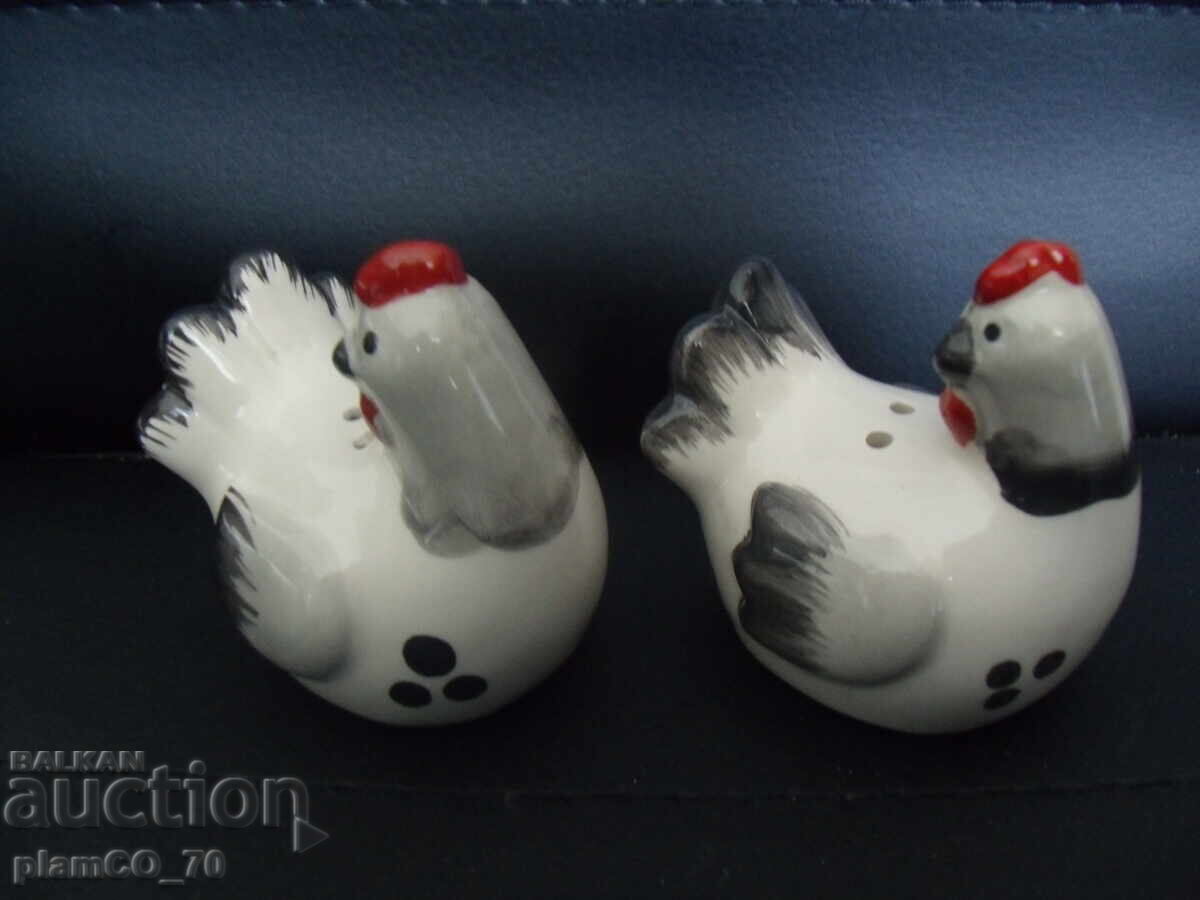 № 8083 two old porcelain salt cellars with price 15.00 BGN | € 7.67