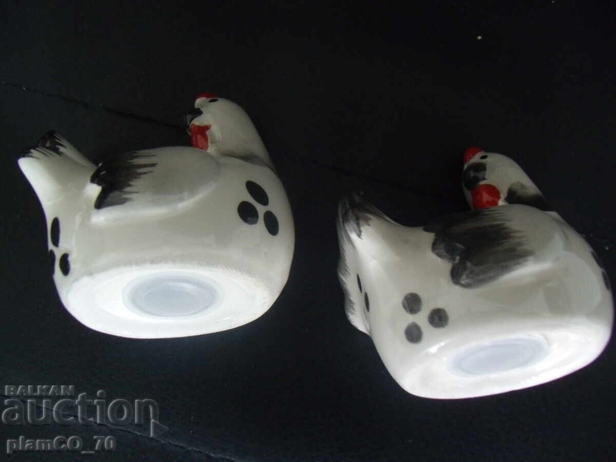 № 8083 two old porcelain salt cellars - 5
