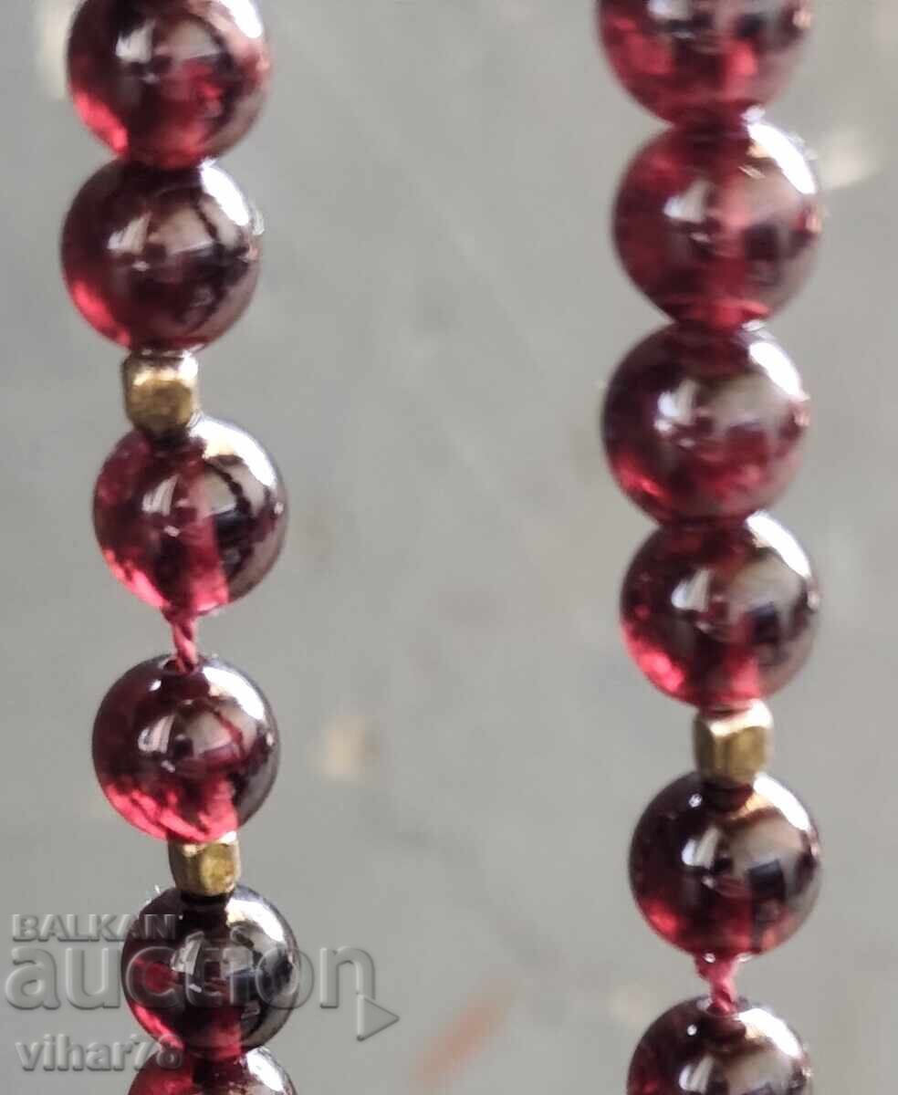 Gerdan-necklace with garnets and silver beads with gold plating with price 259.99 BGN | € 132.93