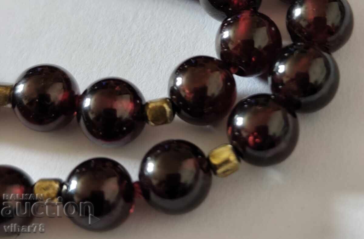 Auction  Gerdan-necklace with garnets and silver beads with gold plating
