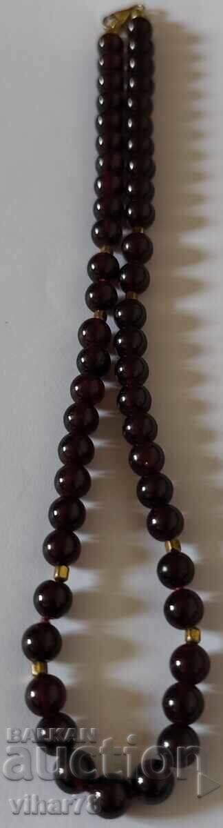 Gerdan-necklace with garnets and silver beads with gold plating - 7