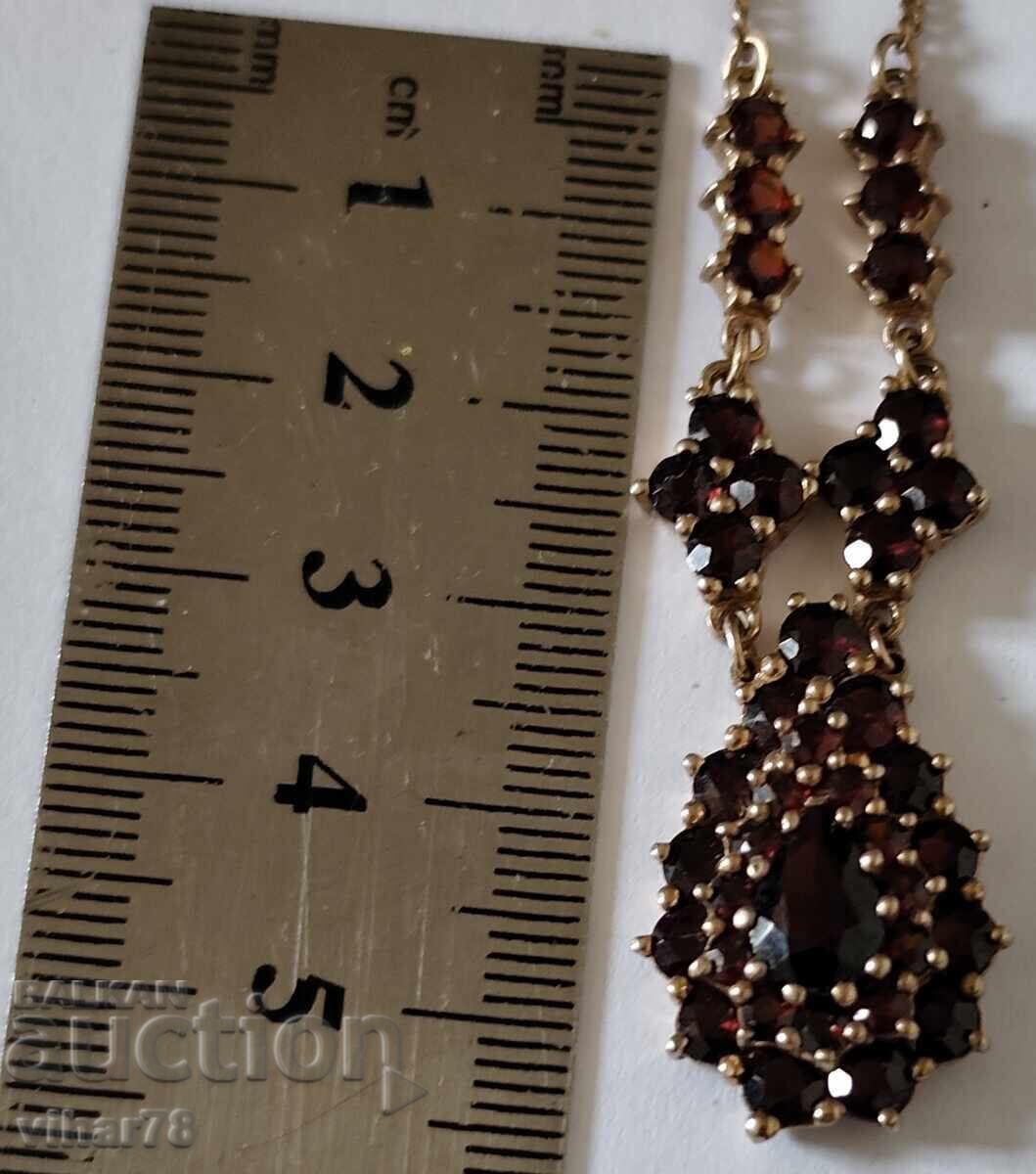 Παράδοση Ασημένιο κολιέ με γρανάτες και επιχρύσωση