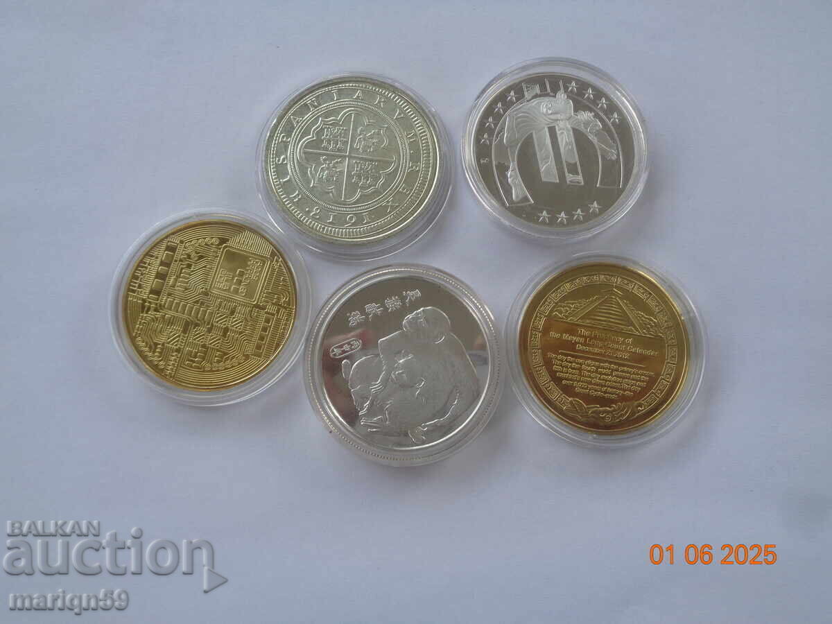 Παράδοση 5 τεμάχια διάφορα UNC νομίσματα Παράδοση 5 τεμάχια διάφορα UNC νομίσματα