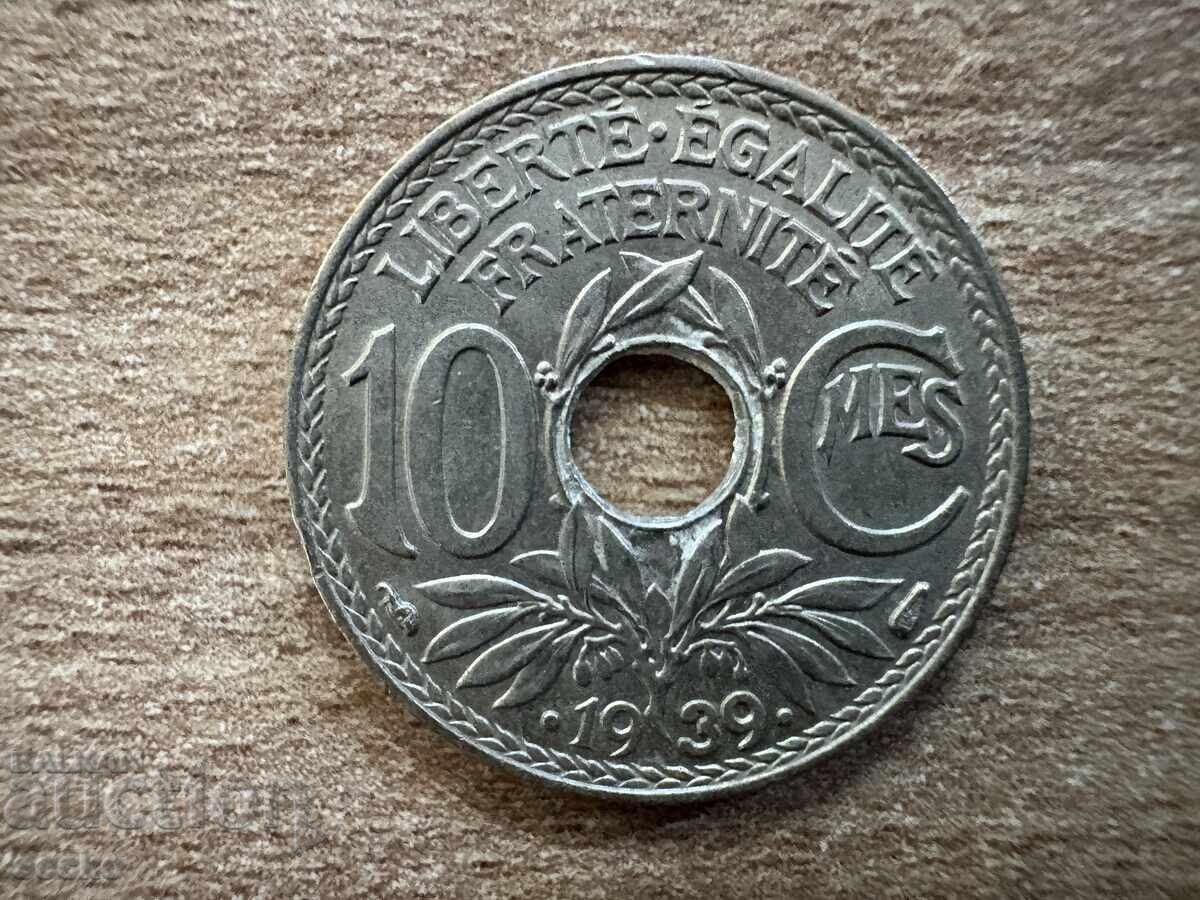 Франция - 10 сантима (1939)