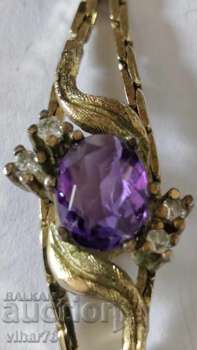 Επιχρυσωμένο ασημένιο βραχιόλι με αμέθυστο με τιμή 129.99 BGN | € 66.46