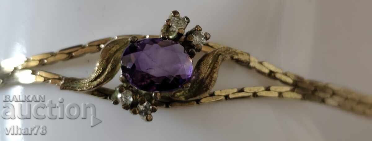 Δημοπρασία Επιχρυσωμένο ασημένιο βραχιόλι με αμέθυστο