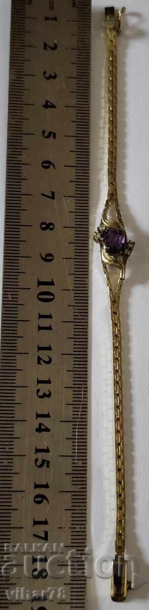 Επιχρυσωμένο ασημένιο βραχιόλι με αμέθυστο - 5