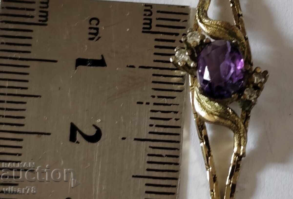 Επιχρυσωμένο ασημένιο βραχιόλι με αμέθυστο - 6