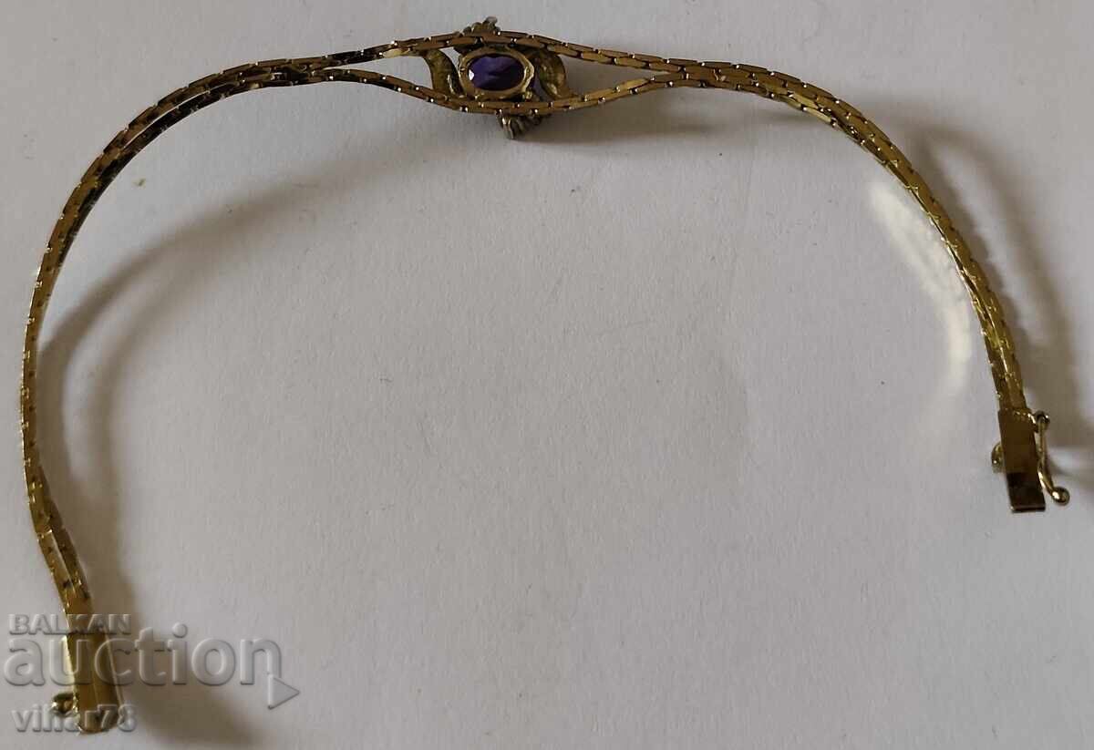 Επιχρυσωμένο ασημένιο βραχιόλι με αμέθυστο - 7
