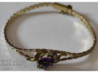 Brățară din argint placată cu aur cu ametist