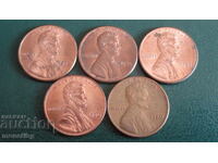 USA - 1 cent (5 pieces)