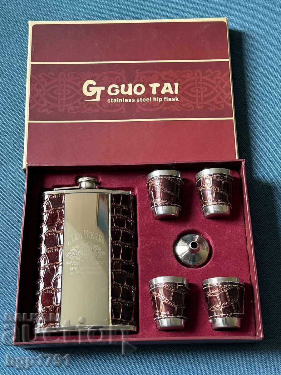 Set de călătorie pentru whisky din oțel