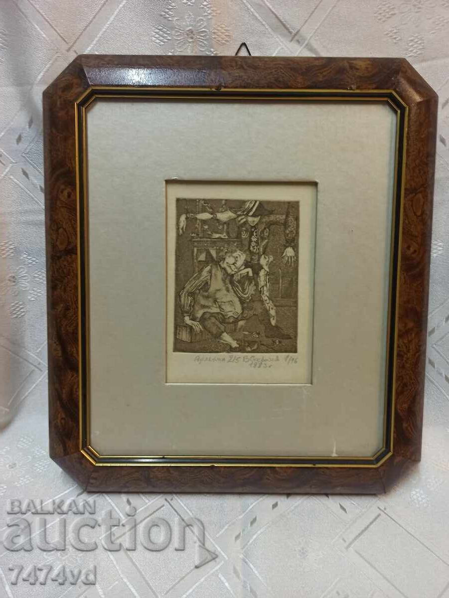 LITOGRAFIE - HARLECHIN DE V. STEFANOV 1983