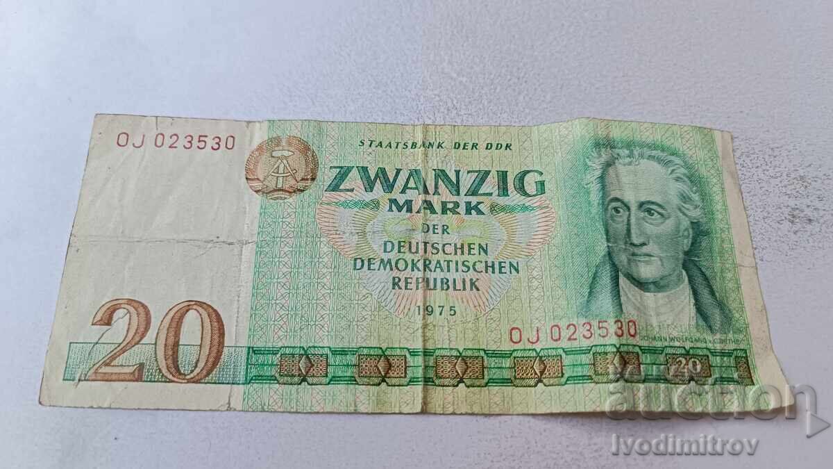 Германска Демократична Република 20 марки 1975 Германска Демократична Република 20 марки 1975