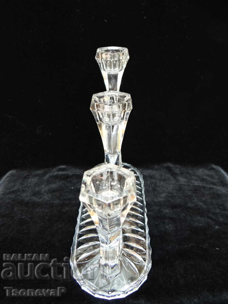 Auction Crystal triple candlestick holder by AVITRA CRYSTAL Auction Crystal triple candlestick holder by AVITRA CRYSTAL