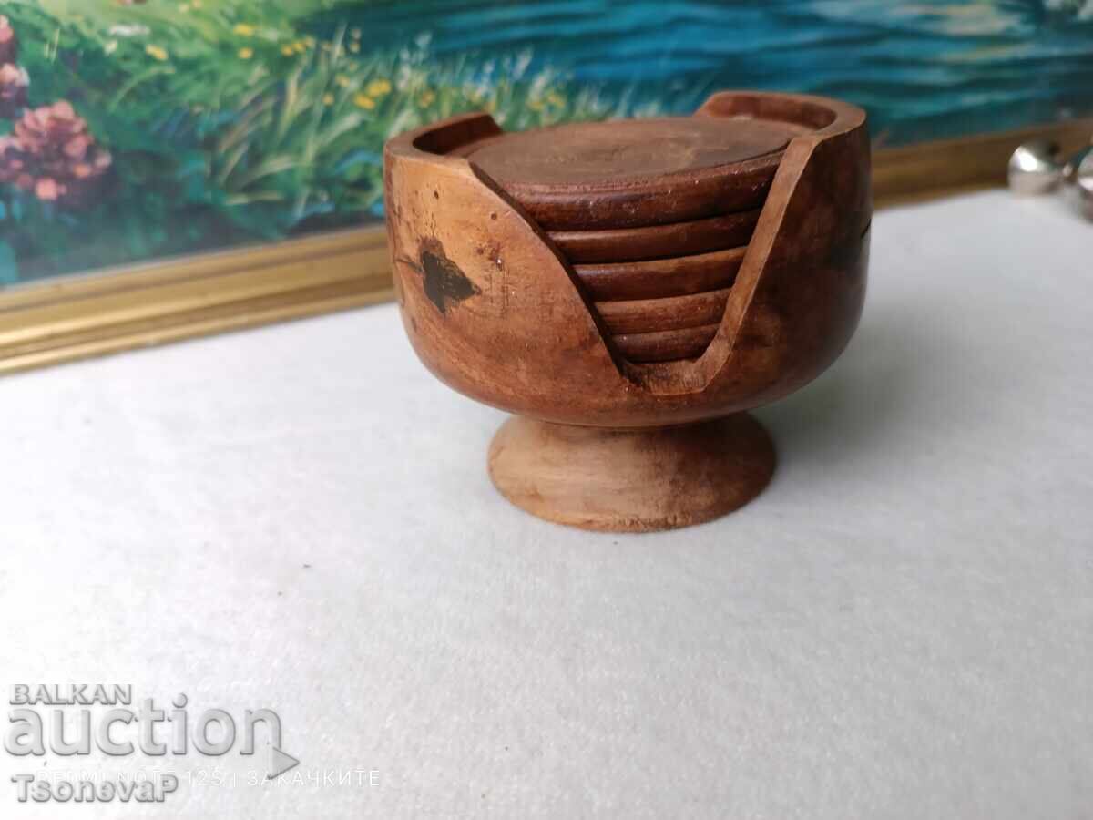Set of Indian wooden coasters with price 10.00 BGN | € 5.11 Set of Indian wooden coasters with price 10.00 BGN | € 5.11