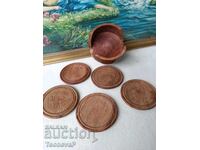 Set of Indian wooden coasters