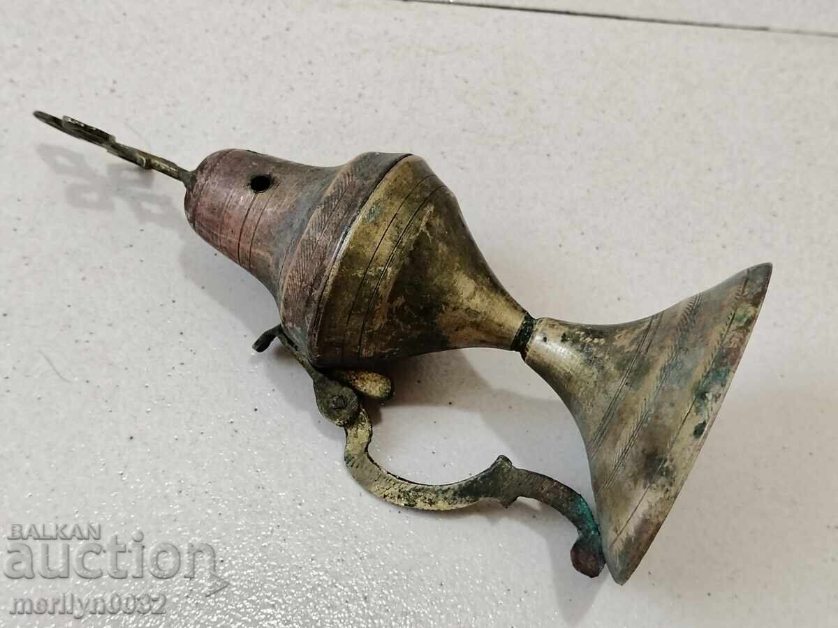 Παλιά χάλκινη καντήλα, καντήλι, σταυρός, εικόνα - 5