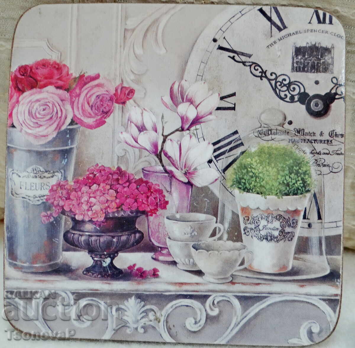 Set of English coasters with cork backing with price 8.00 BGN | € 4.09 Set of English coasters with cork backing with price 8.00 BGN | € 4.09