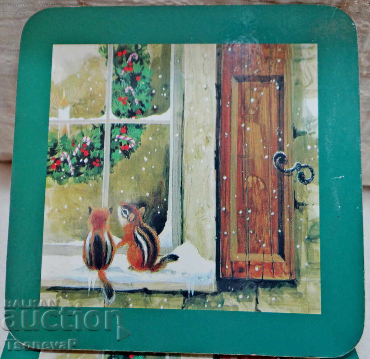 Set of English coasters with cork backing with price 8.00 BGN | € 4.09 Set of English coasters with cork backing with price 8.00 BGN | € 4.09