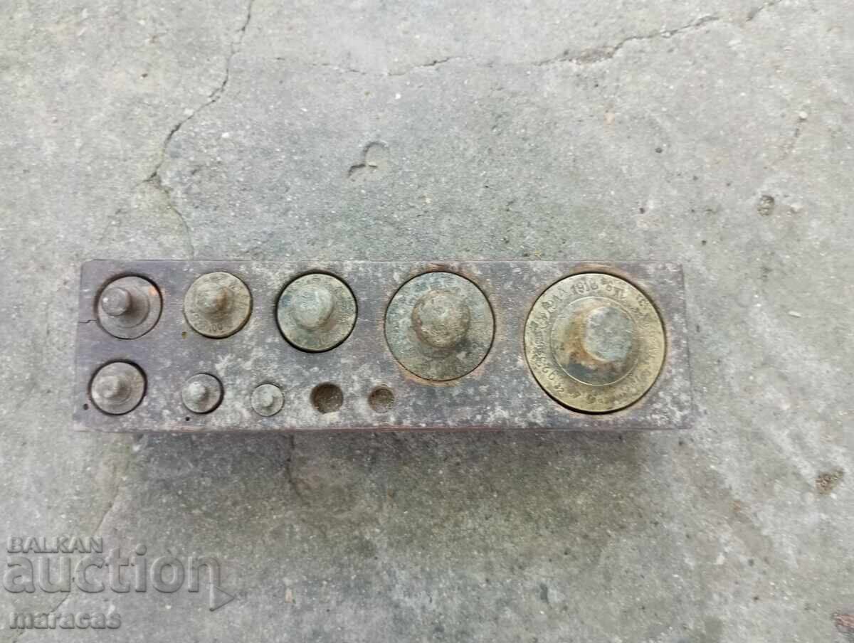 Old brass weights