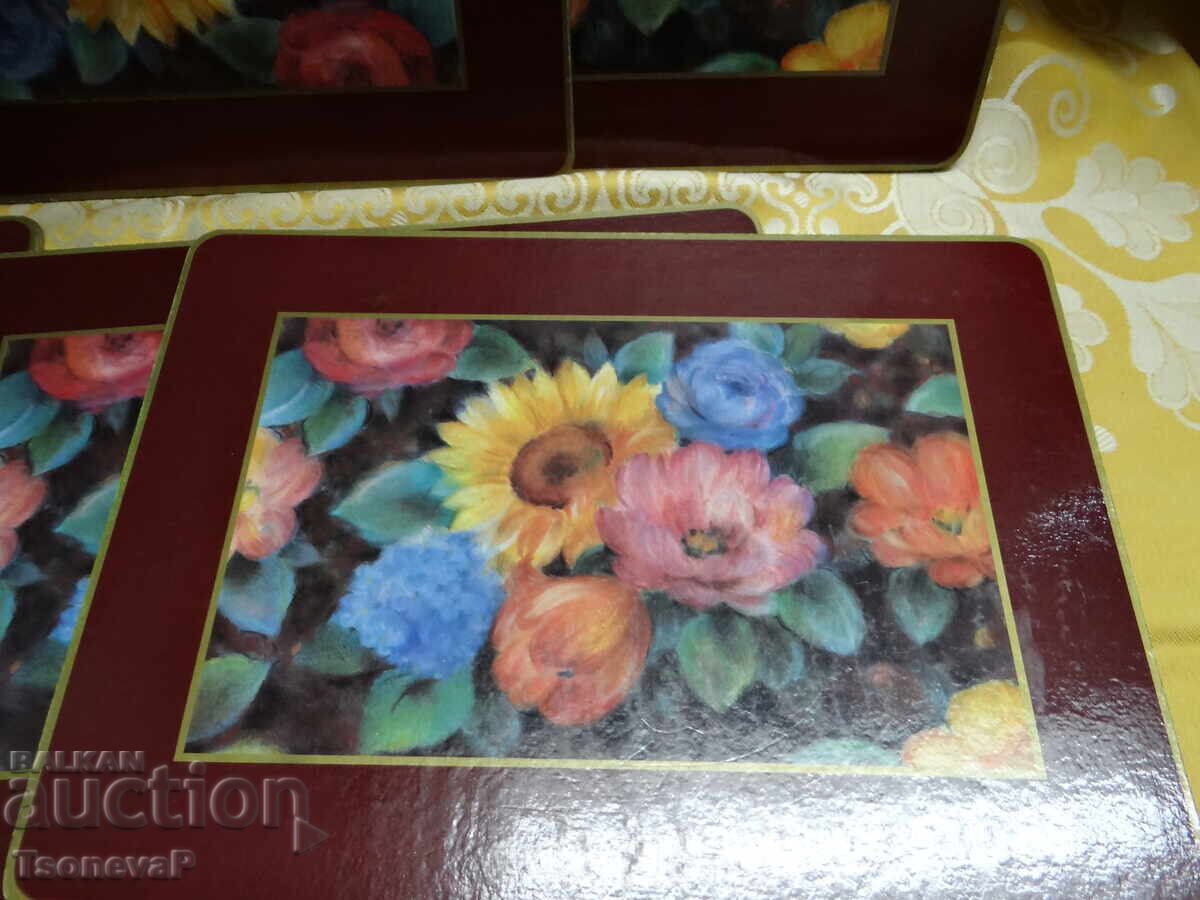 Set of English placemats with cork backing with price 25.00 BGN | € 12.78 Set of English placemats with cork backing with price 25.00 BGN | € 12.78