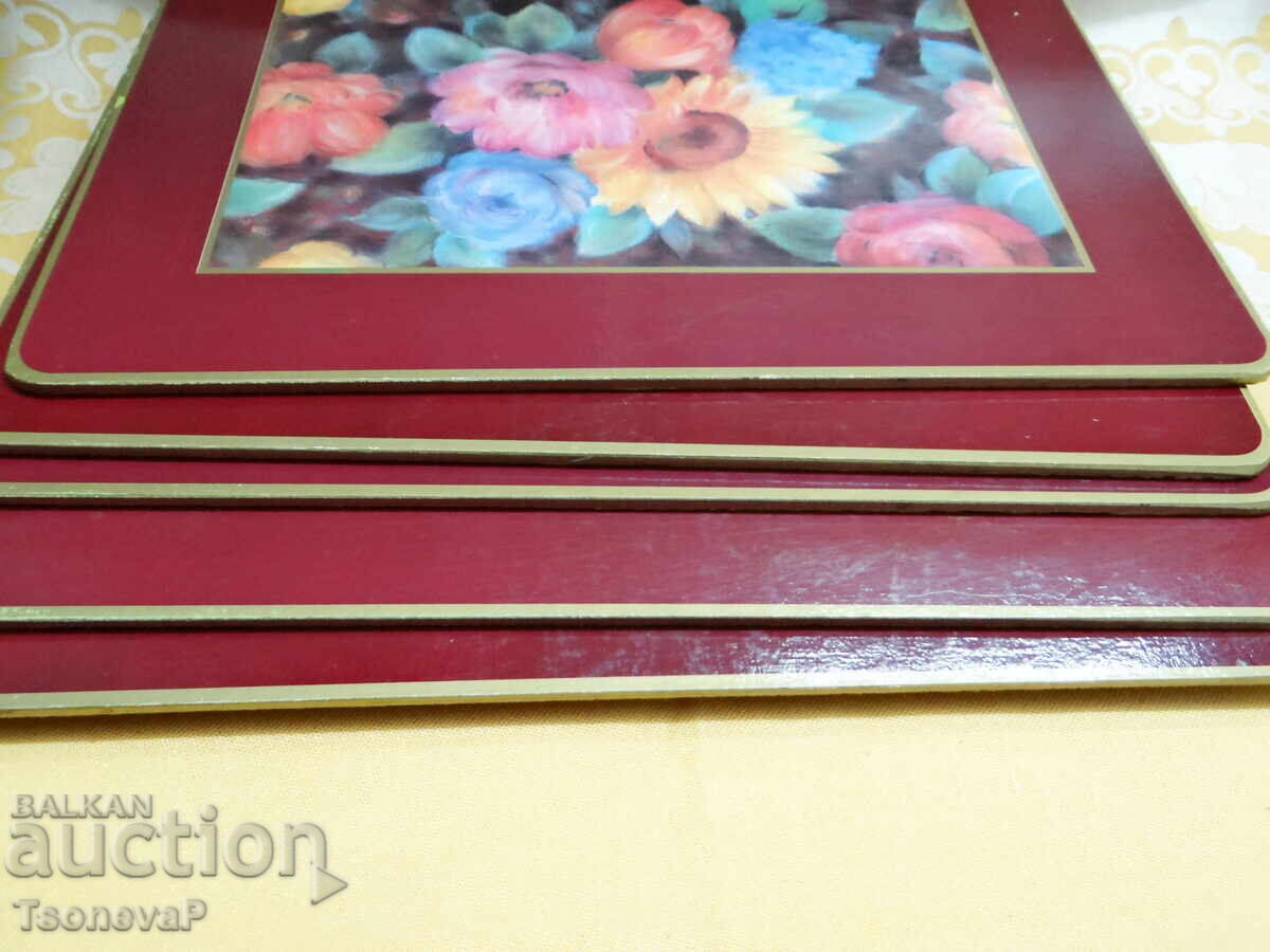 Set of English placemats with cork backing - 6 Set of English placemats with cork backing - 6