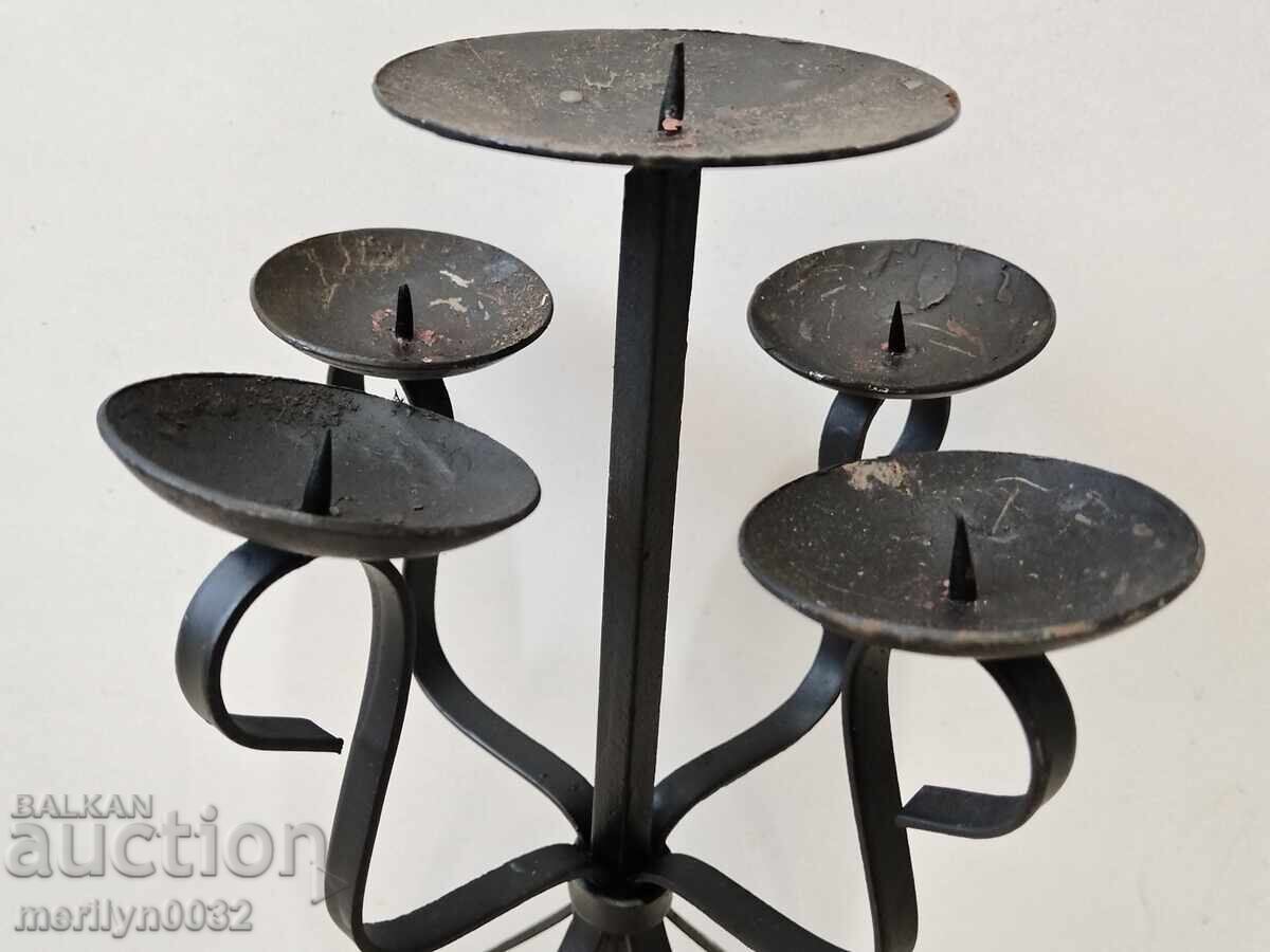 Old wrought iron candlestick lamp with price 47.00 BGN | € 24.03 Old wrought iron candlestick lamp with price 47.00 BGN | € 24.03