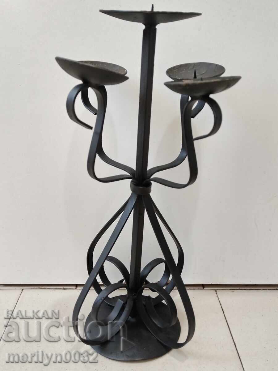Old wrought iron candlestick lamp Old wrought iron candlestick lamp