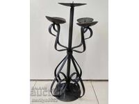 Lampă veche de sfeșnic din fier forjat