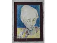 Rosen Markovski (1964 -) Pictură acuarelă portret 1996