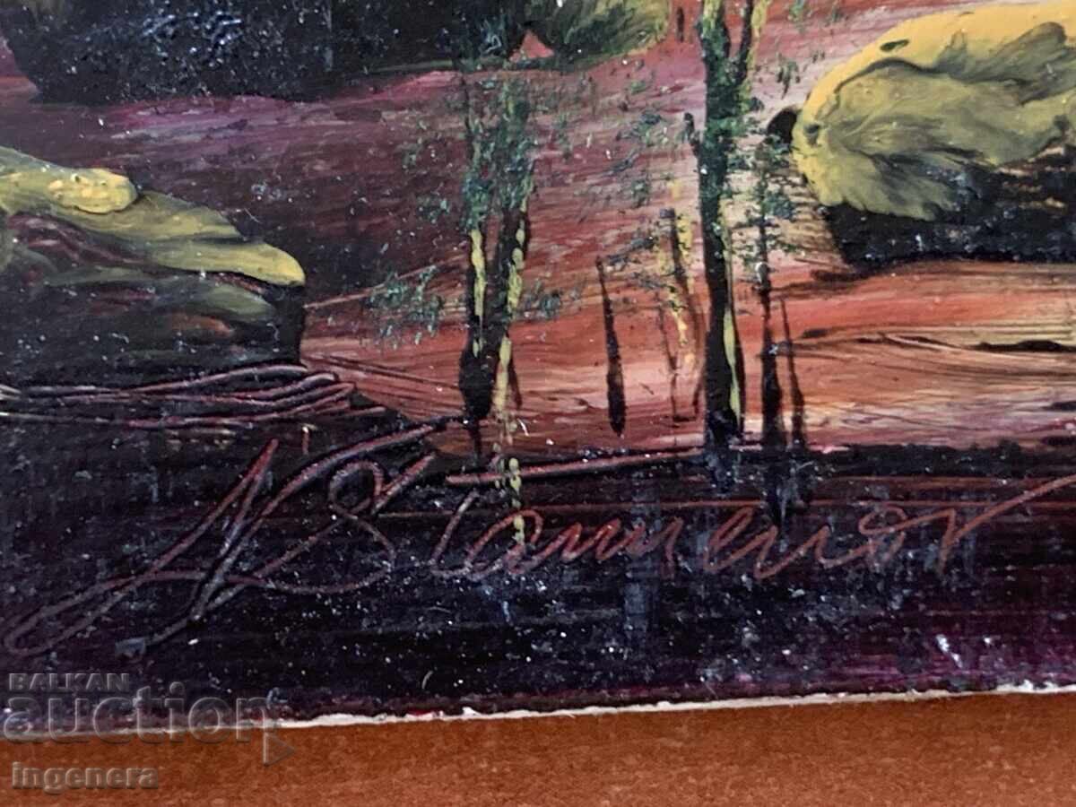 Аукцион КАРТИНА МАСЛО ФАЗЕР МИНИ ПОДПИС