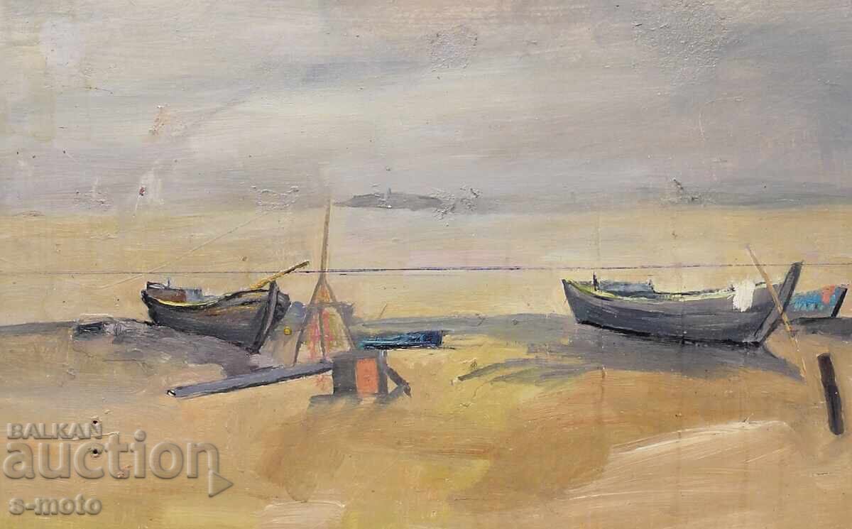 Peter Nenov oil painting Seascape, boats Peter Nenov oil painting Seascape, boats