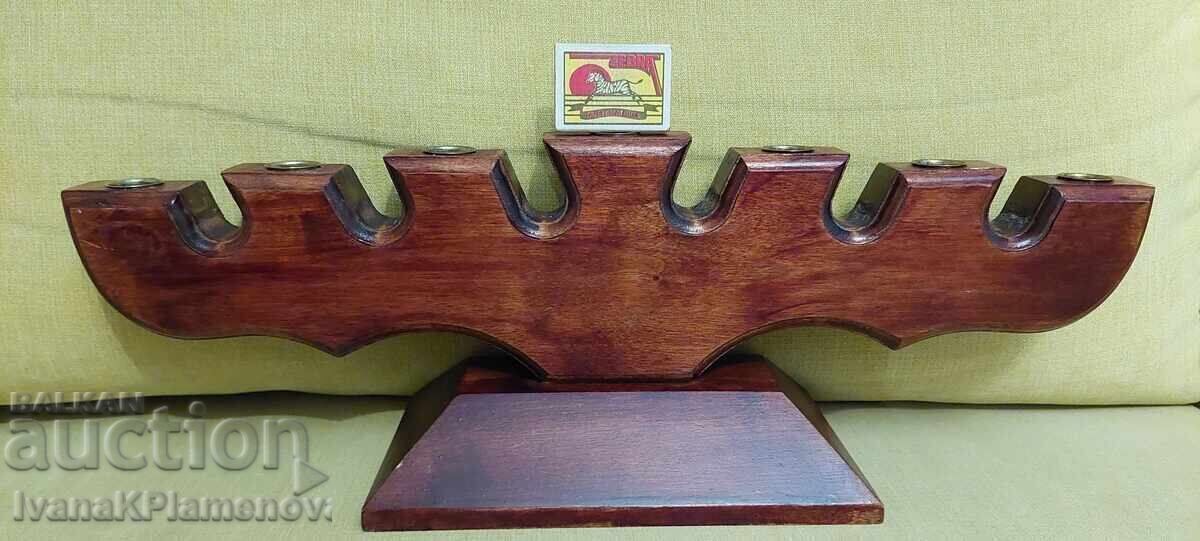 Дърворезба свещник за ценители отличен - 7