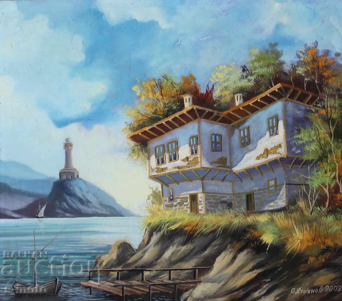 Licitație Tablou ulei marin semnat